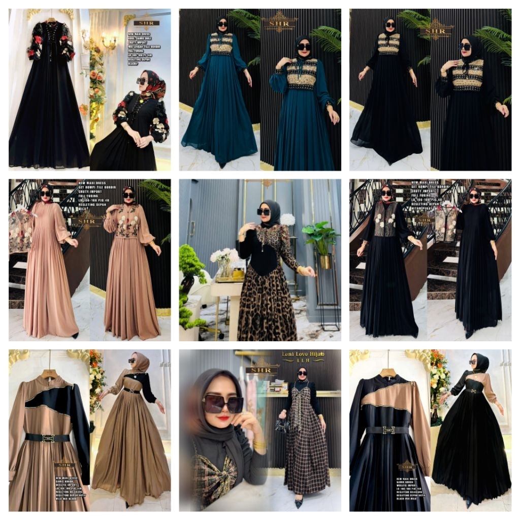 READYORI SHR TERBARUMAXYDRESS DADA ETNIK-DADA SILANG-2IN1SET ROMPI BUNGA MAWAR+GAMIS ZIPPER SERONG C