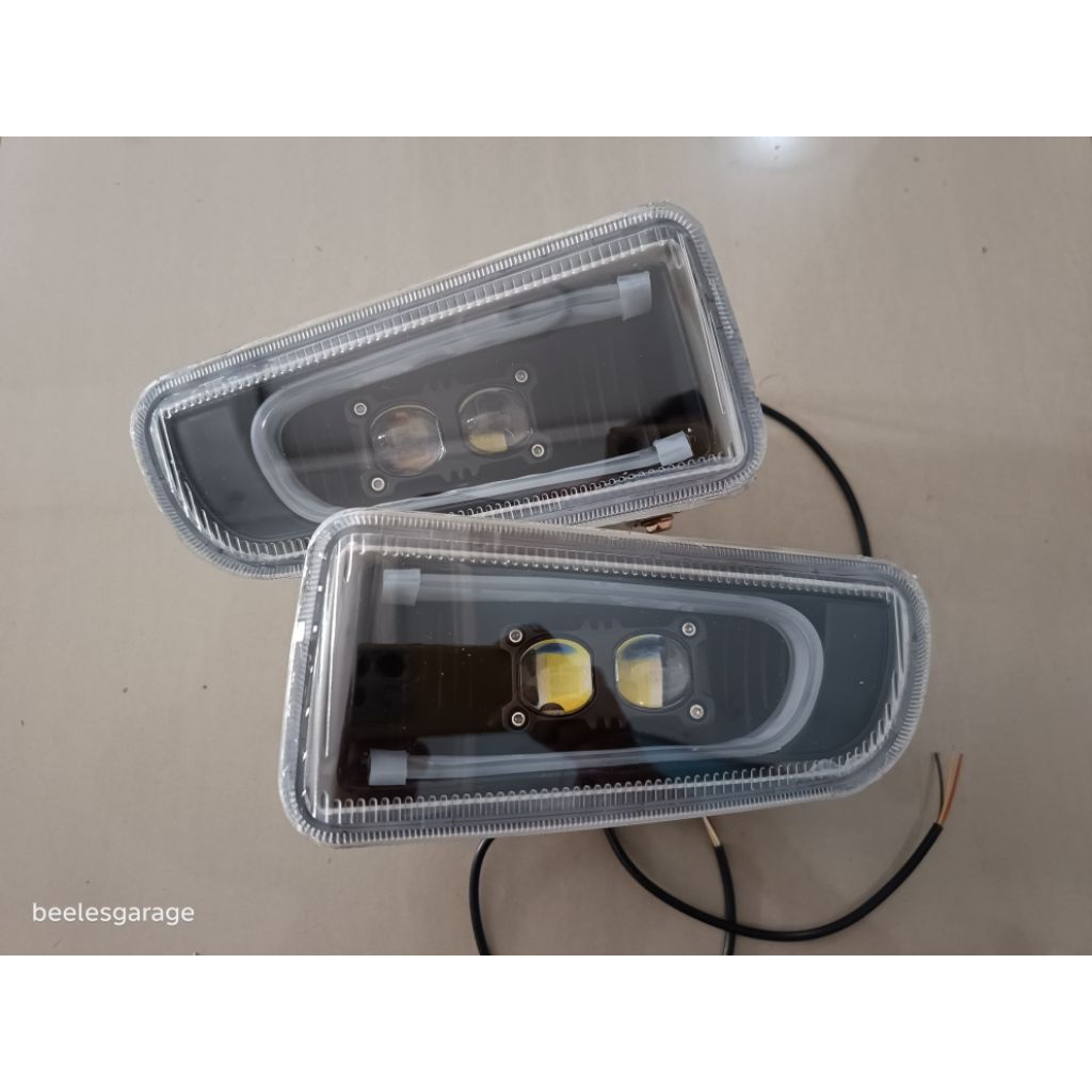 Foglamp Kijang Kapsul 2000-2002 Mini Projie Mata 2 & Led Alis Runing