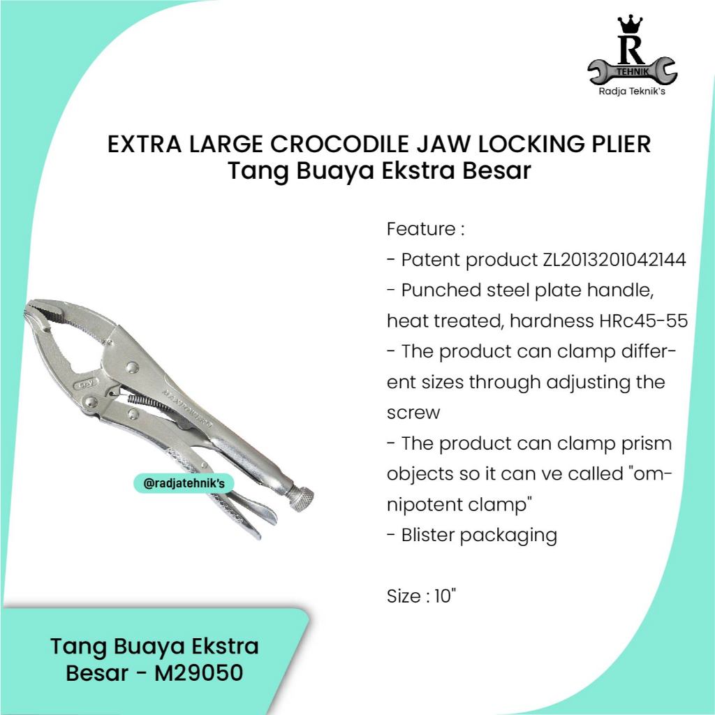 Maxpower Extra Large Crocodile Plier  Extra Large Crocodile Jaw Locking Plier  Tang Buaya Besar Penj