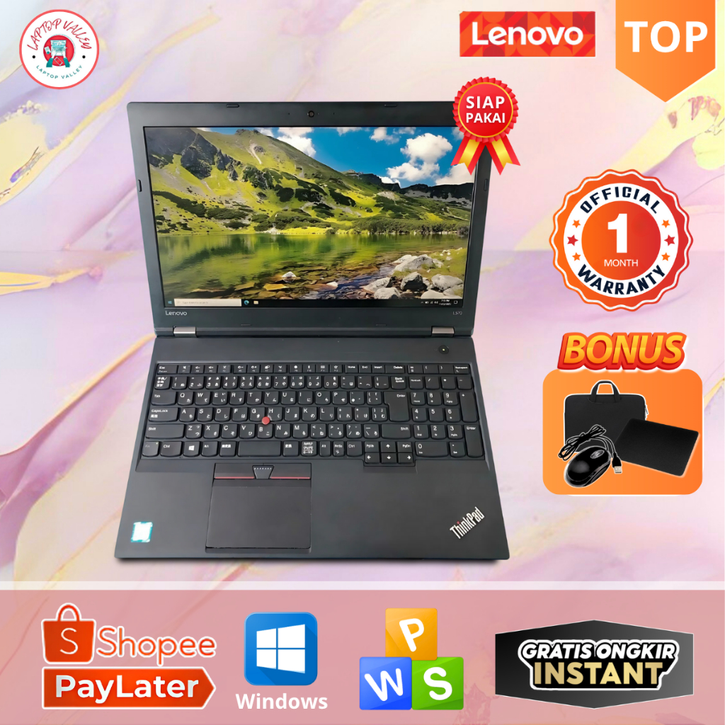Laptop Lenovo Thinkpad W540 T530 T540 T560 T590 L540/L560/L570/L580/L590 Core i5/i7 Gen 7/8 - Layar 
