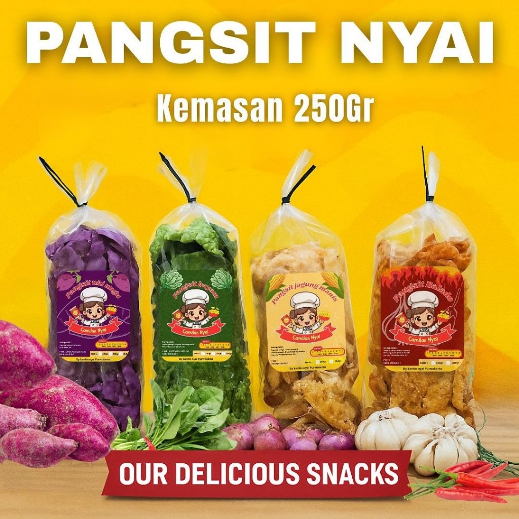 

PANGSIT NYAI Cemilan sehat pangsit dari sayur dan buah asli isi 250gr