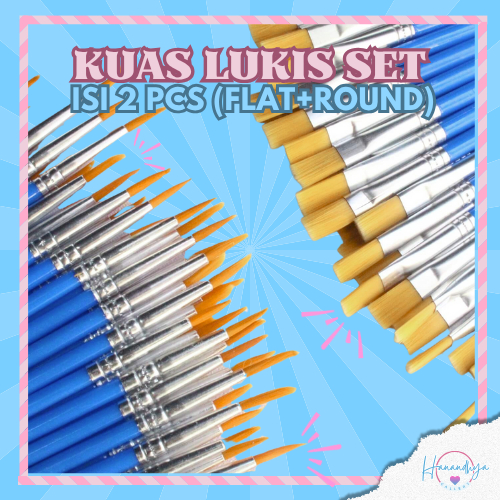 

Kuas Lukis Round Nylon Kuning Alat Melukis Cat Air Minyak Kanvas Paintbrush Painting Brush Canvas Art Acrylic Akrilik Palet Bahan 100% Lembut