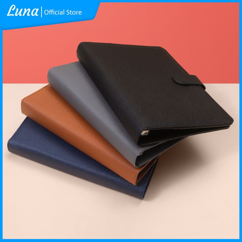 

Binder A5 Polos Aesthetic Kulit Warna Hitam 20 Ring Agenda kuliah Organizer Berkualitas Eksklusif