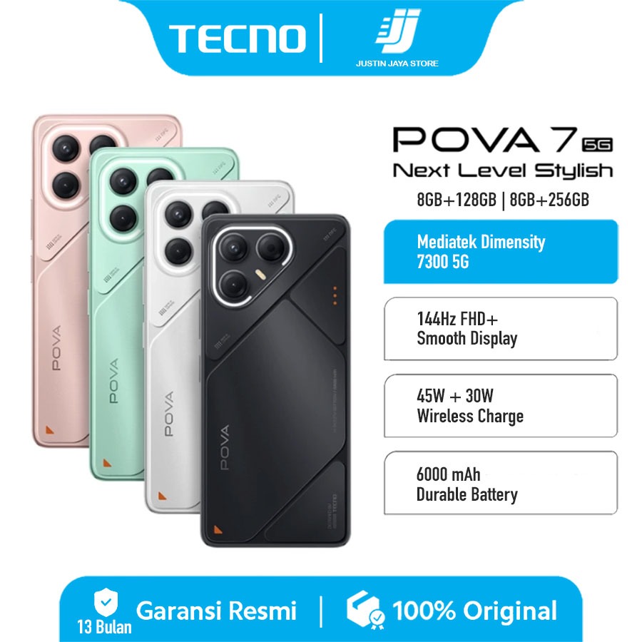 Tecno Pova 7 5G [12GB/256GB] [8GB/256GB] Garansi Resmi Tecno Indonesia