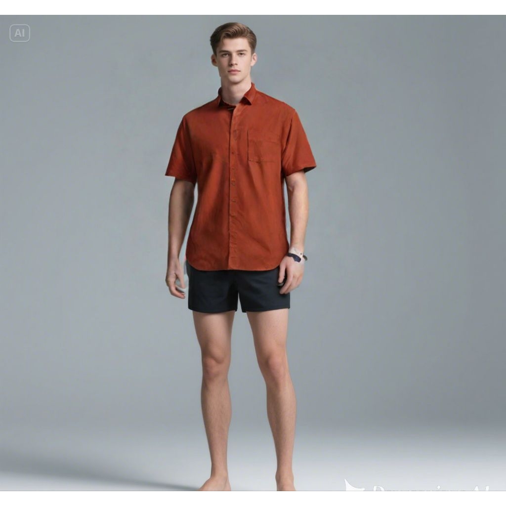 Kemeja Pria Dewasa Lengan Pendek Regular fit / Original Brand SCOTCH&CO/Kemeja Cowok Dewasa