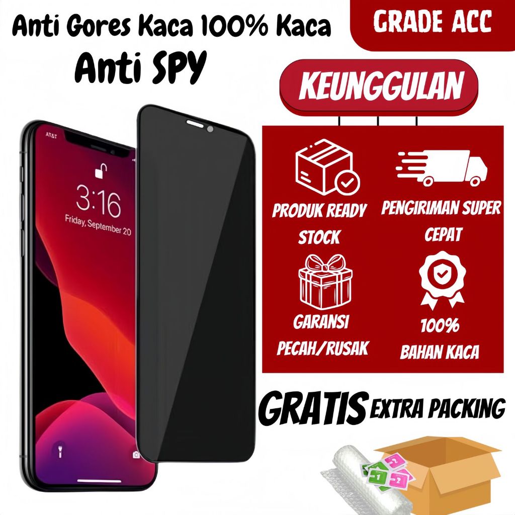 ALL TIPE MOTOROLA TG Tg Tempered Glass Anti Gores Privacy Kaca ESD Anti Static Premium Anti Spy