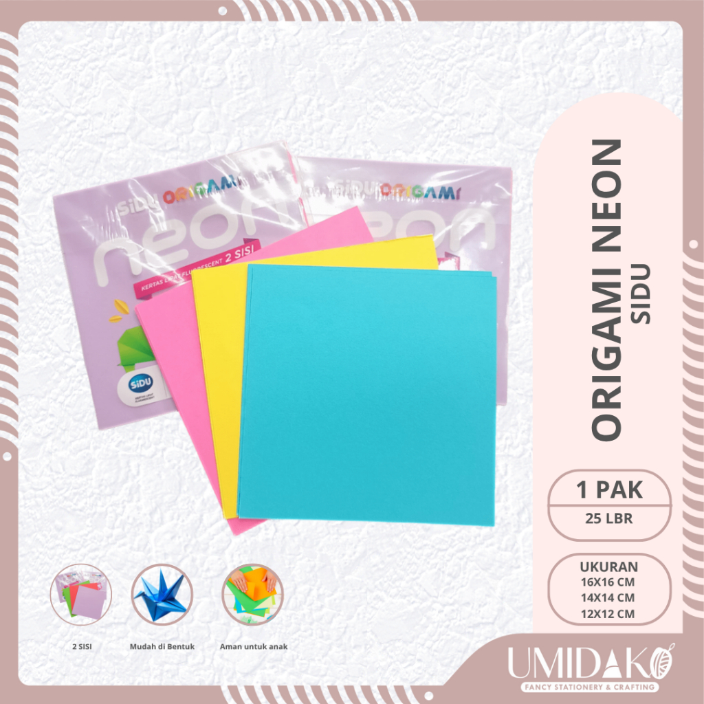 

[UMIDAKO] ORIGAMI SIDU FLO / NEON 2 SISI ISI 25 LEMBAR