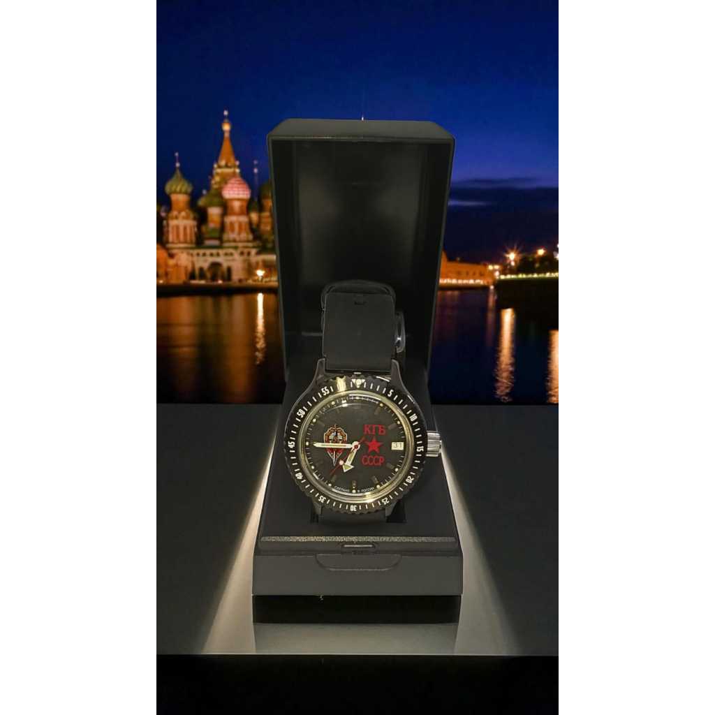 Vostok Amphibia 420457 KGB Series + Mod Bezel & Backcase - Jam Tangan Automatic Rusia