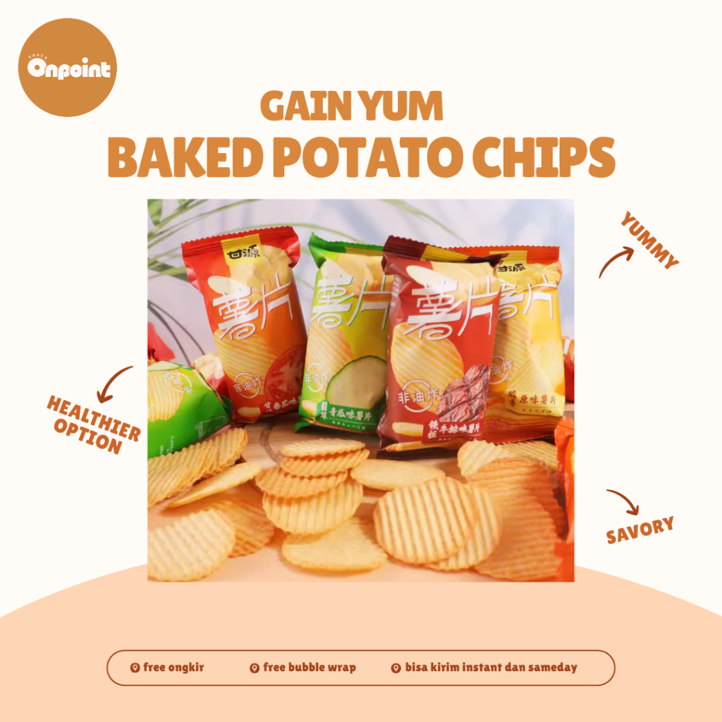 

Gain Yum Baked Potato Chips | Keripik Kentang Renyah Aneka Rasa