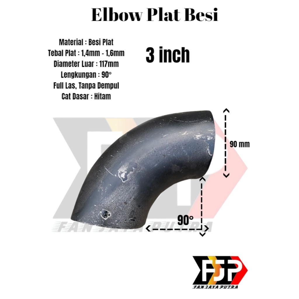 Elbow Kneei Plat Besi Ukuran 3 inch | Elbow Knei Kneei Tikungan atau Sambungan Pipa Besi | Aksesorie