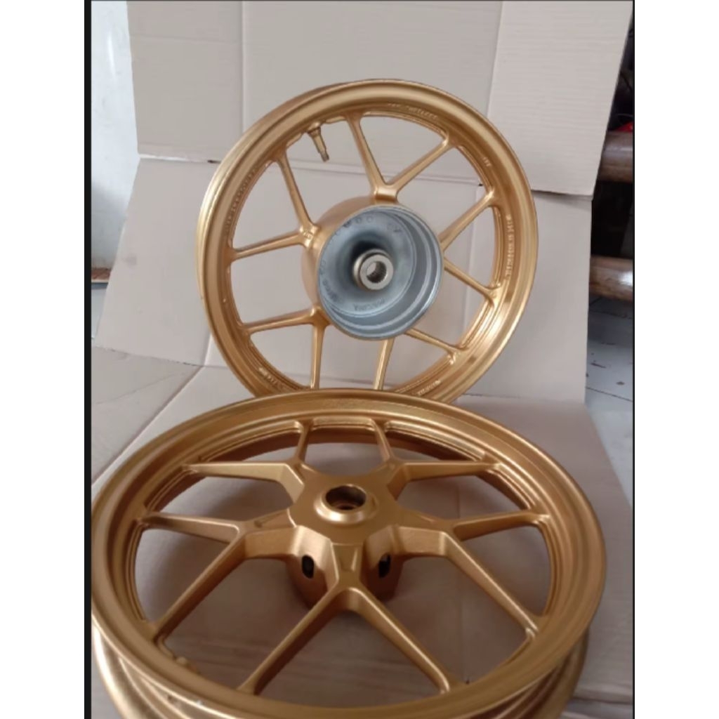 Velg Pelk Pelek Racing Depan Belakang Motor Honda Vario 125 / Vario 150 Old Original Copotan Gold