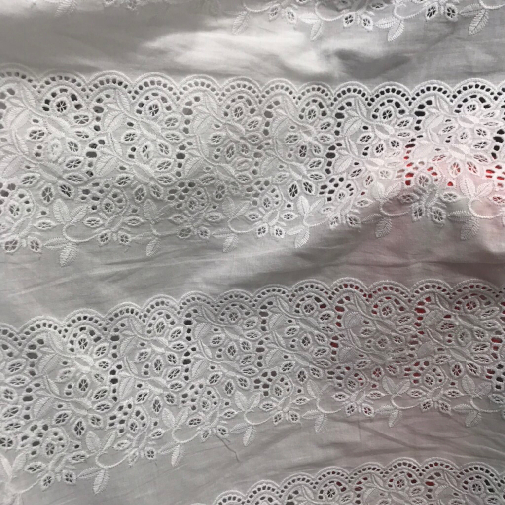 Bahan Katun Bordir Bolong | Kain Katun Bordir Import | Katun Bordir Bolong Premium | Bahan Meteran K