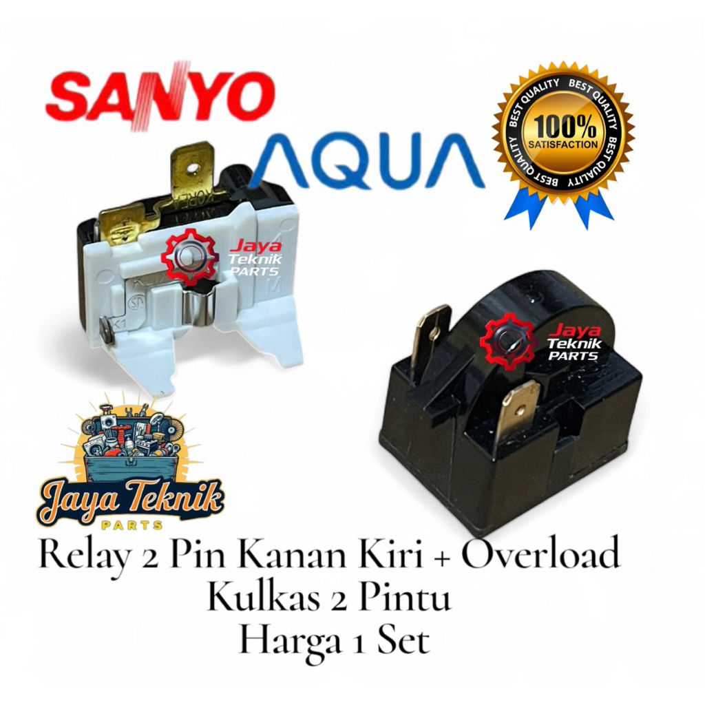 Set Relay Ptc Overload Kulkas Sanyo AQua 2 Pintu / Relay Kulkas Sanyo aqua