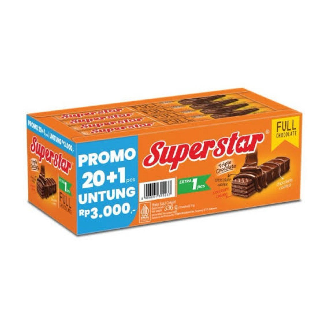 

superstar wafer cokelat isi 20+1