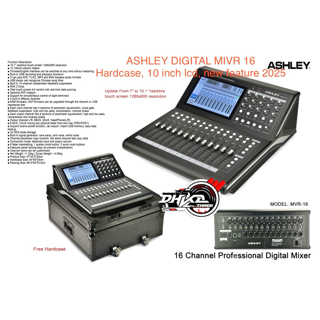 MIXER ASHLEY DIGITAL MVR 16 NEW HARDCASE 2025 / Mixer Digital Ashley Mvr 16 Hardcase / mixer digital