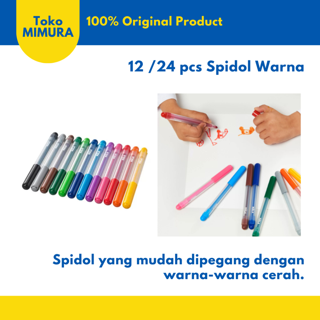 

Spidol Warna 12 24pcs Pen Tinta Marker Warna Kids Friendly Spidol Mewarnai IKE