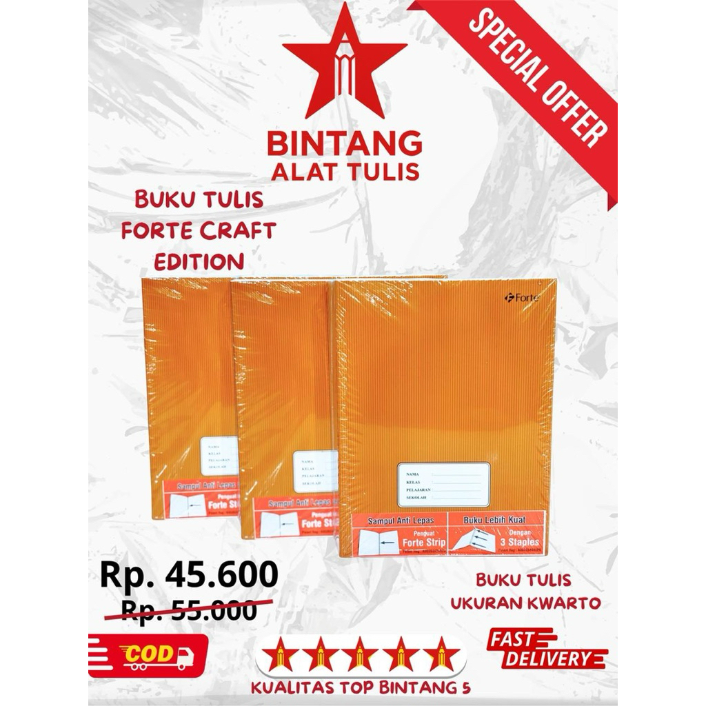 

Buku Tulis Forte Kraft | Buku Dengan 3 Staples | Anti Sobek | Kertas Tebal