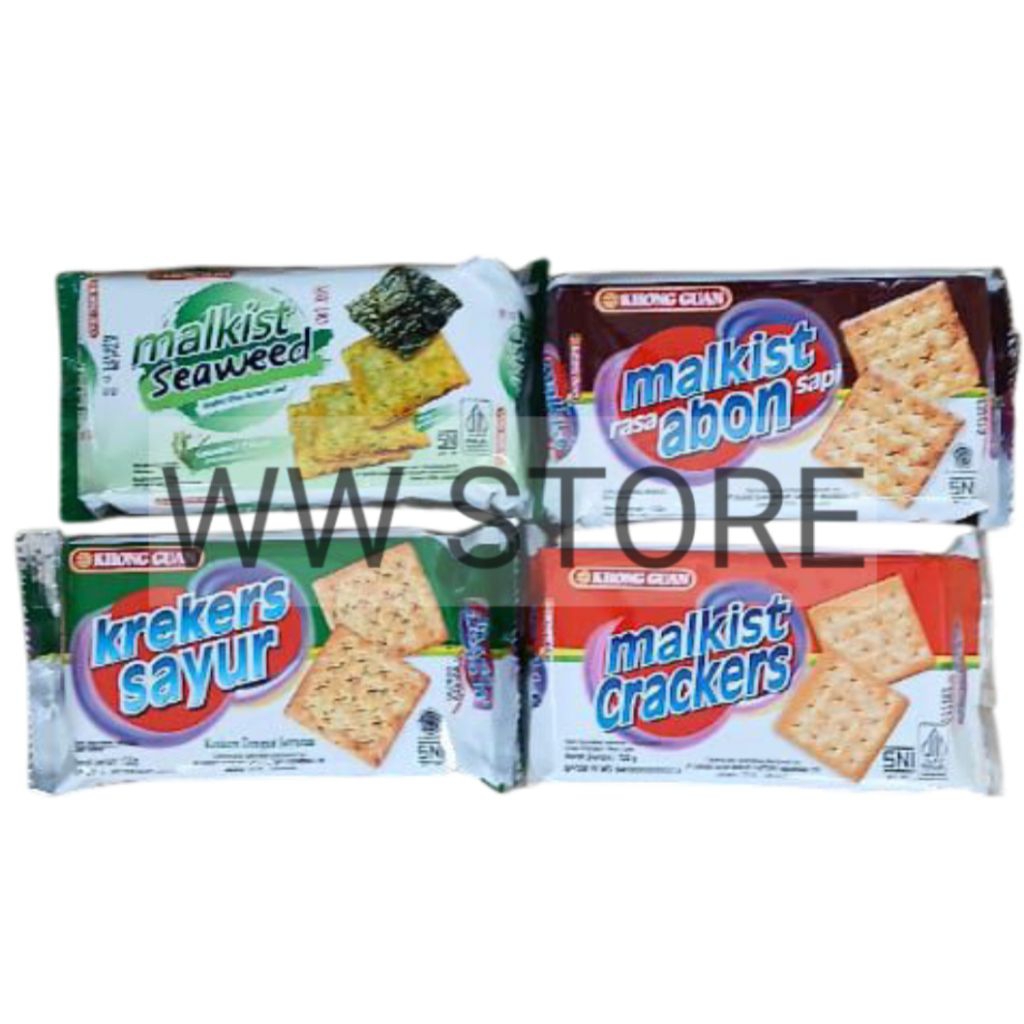 

Biskuit kreker kraker krekers krakers dengan sayuran rasa rumput laut abon sapi halal MUI KHONG GUAN Sayur Seaweed Beef Floss Malkist Cracker Crackers 135g