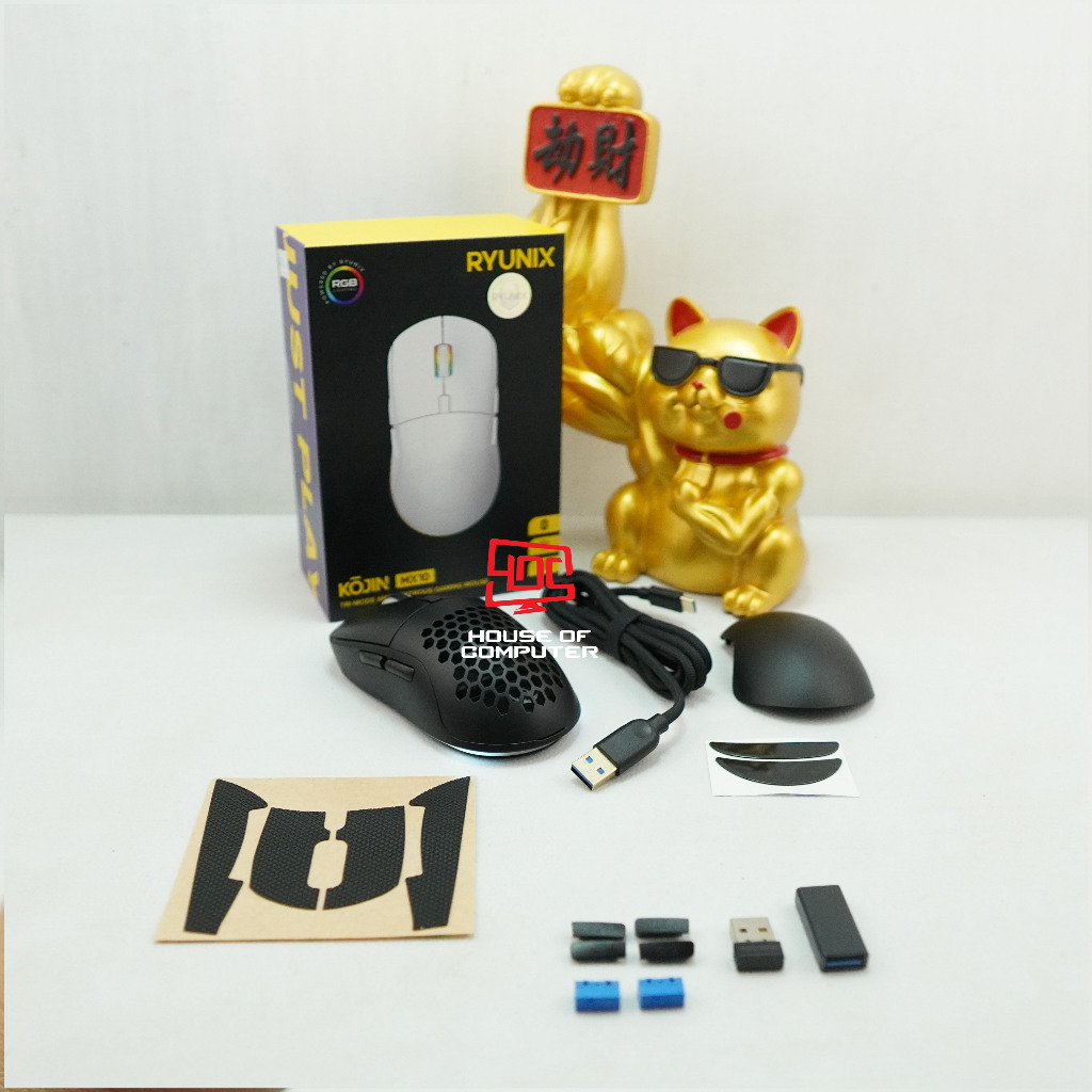 MOUSE GAMING WIRELESS SADES RYUNIX KOJIN MX10 TRI-MODE CONNECTION AMBIDEXTROUS - HITAM