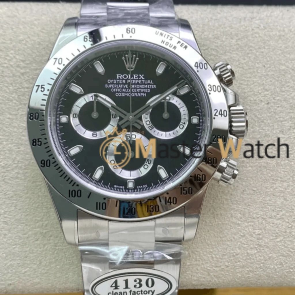 Rolex Daytona Chronograph Check Dial Binding SS Bracelet 40mm 116520 Original Clean Factory Fullset