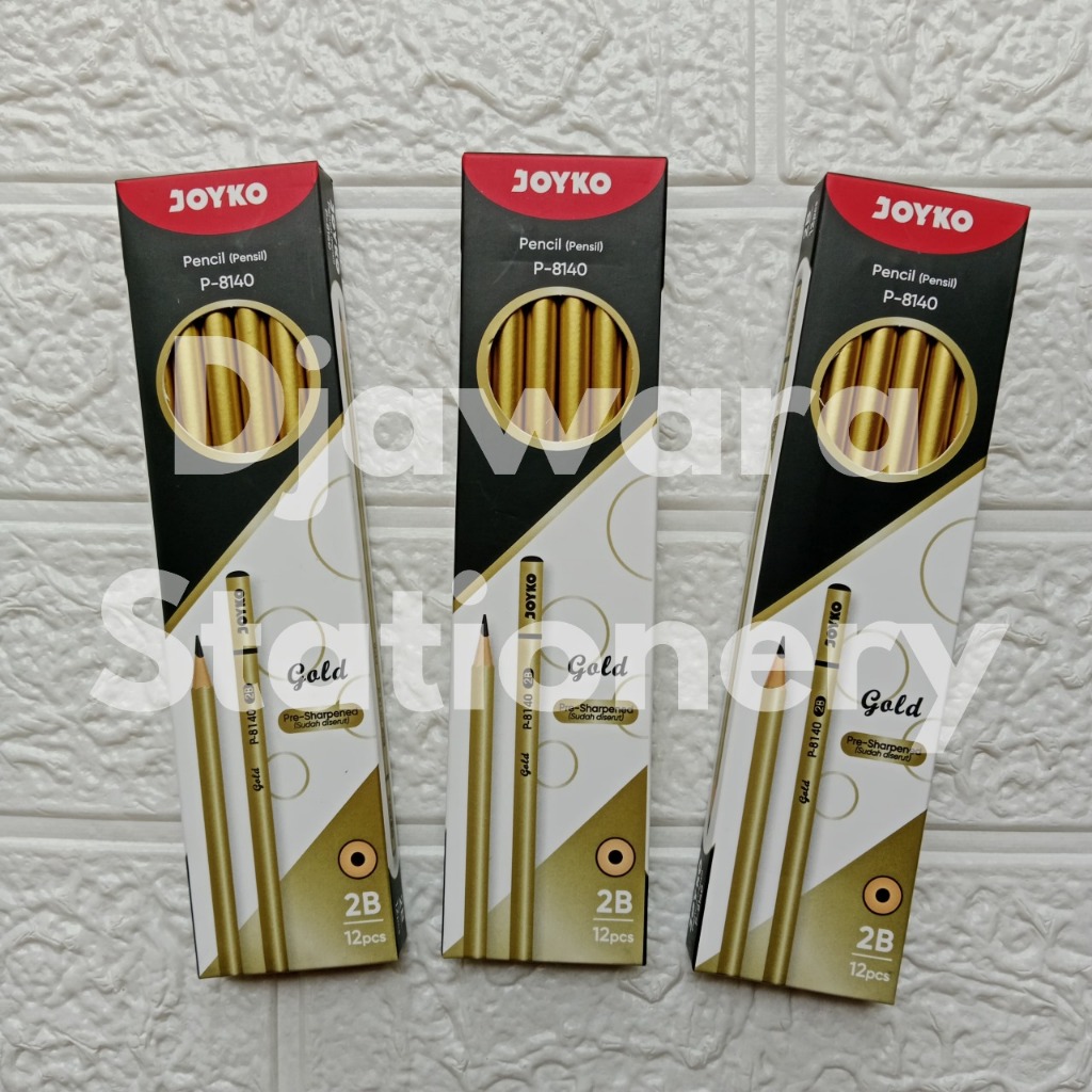 

SELUSIN (12 PCS) Pensil JOYKO P-8140 GOLD Pre-Sharpered