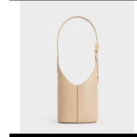NEW Tas Charles & Keith Beige Altea Bucket Bag