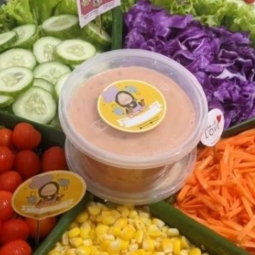 

EXTRA DRESSING SALAD , SAUS SALAD SAYUR , THOUSAND ISLAND , ROASTED SESAME MAYO , CAESAR