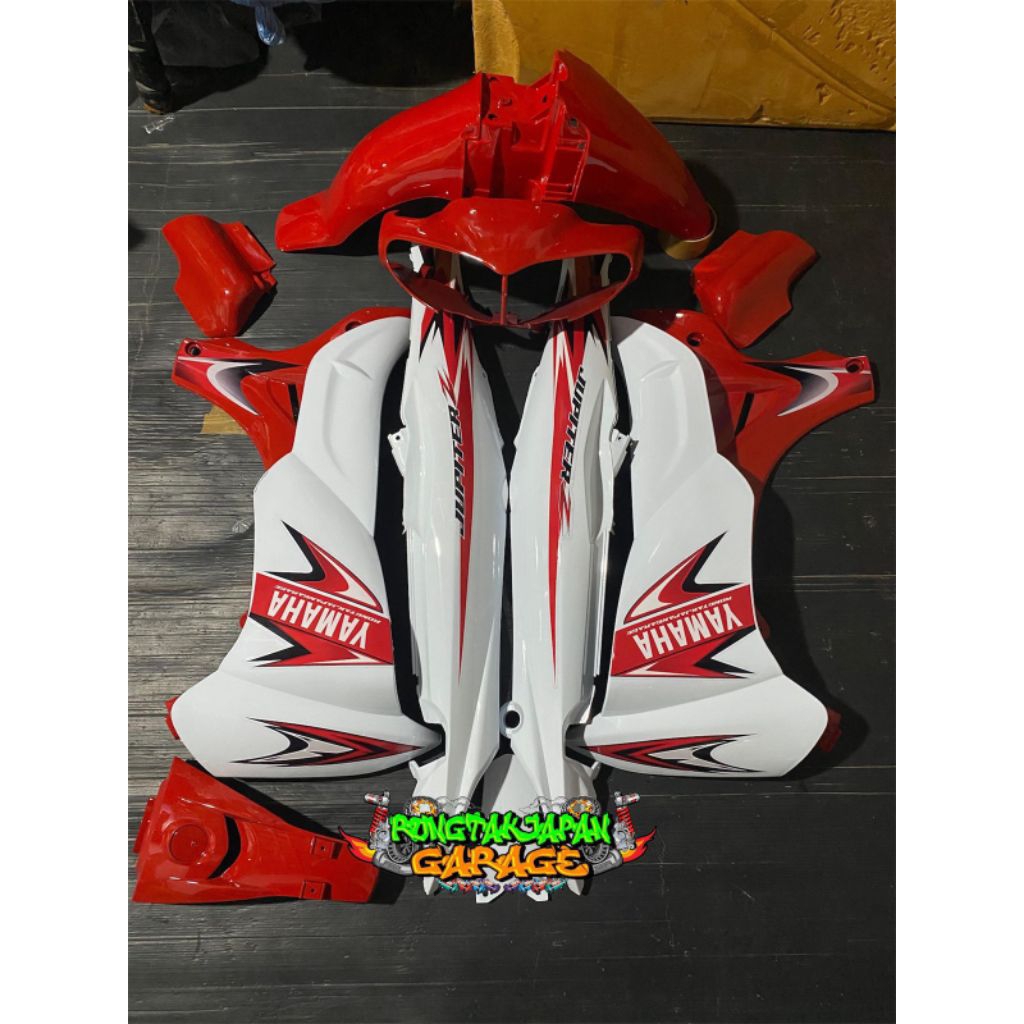 Full Set Jupiter Z Lama Warna Merah Putih Custom Transparan Cover Body Jupiter Z Lama Jupiter Z Mera