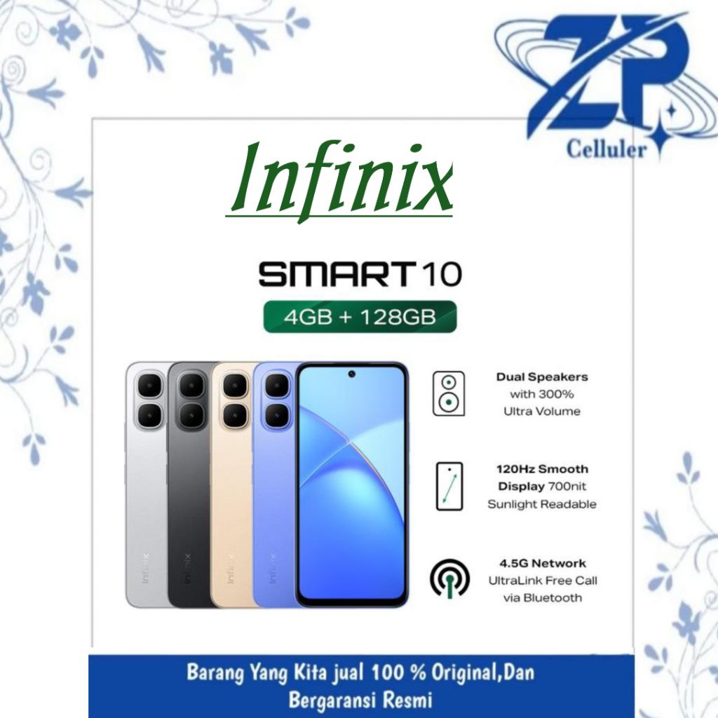 INFINIX SMART 10 RAM 4/ROM 128GB GARANSI RESMI INFINIX