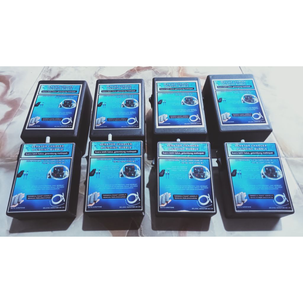 Airpump charger 24 jam, Aerator Charger kuat 24 jam kapasitas baterai 6800 mah bonus Ember udang gra