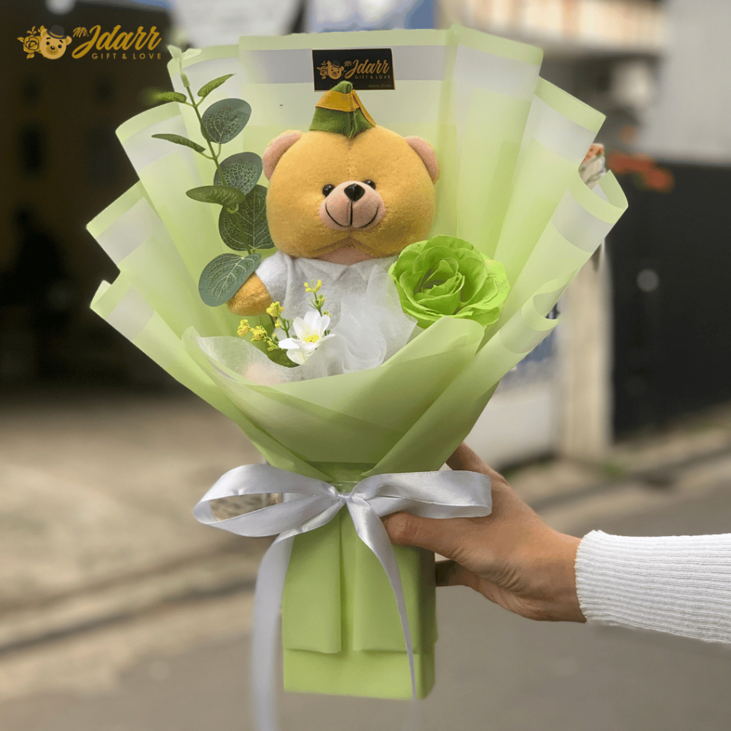 Bouket Boneka Profesi Pelantikan Mini | Bouket Bunga | Premium Mini | Buket Premium Mini Polisi TNI 