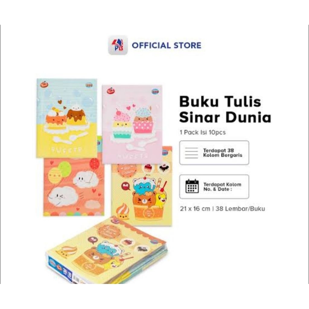 

Buku Tulis Sinar Dunia 1 Pack 10 buku, 38 Lembar