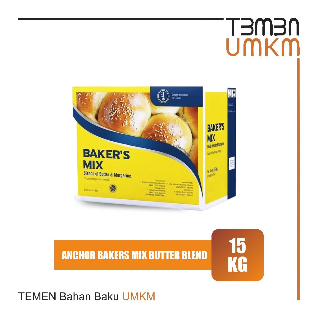 

Anchor Bakers Mix Butter Blend 15 kg - Campuran Mentaga & Margarin untuk Roti & Kue