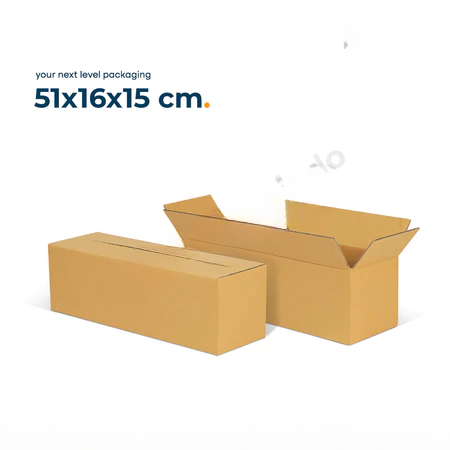 

(10 Pcs)Kardus Hampers Panjang 51x16x15 Cm Box Packing Onlines Shop Single Wall Coklat Polos