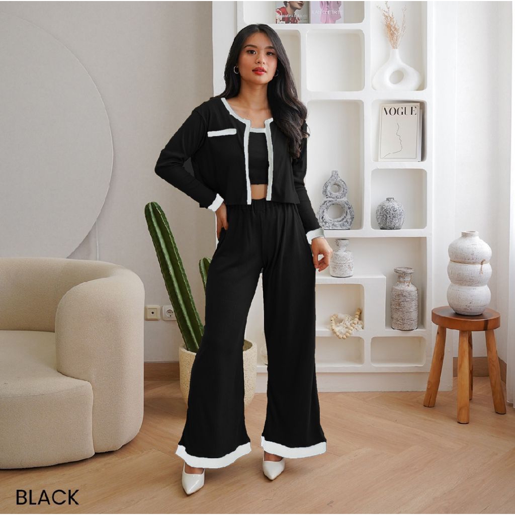 Meyama Knit Set Baju Setelan Rajut Crop Top Rok Pendek Wanita Casual Sexy