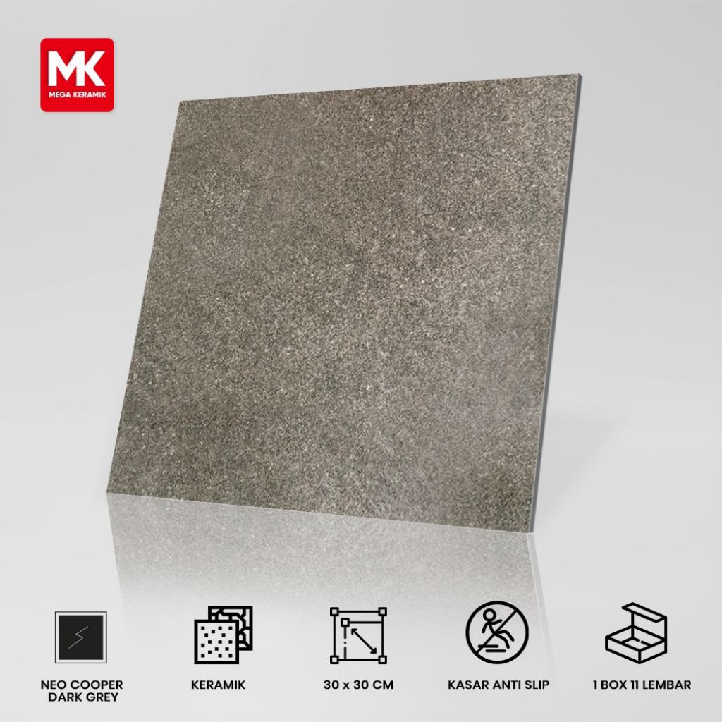 Keramik Lantai Matt Neo Cooper Dark Grey 30x30