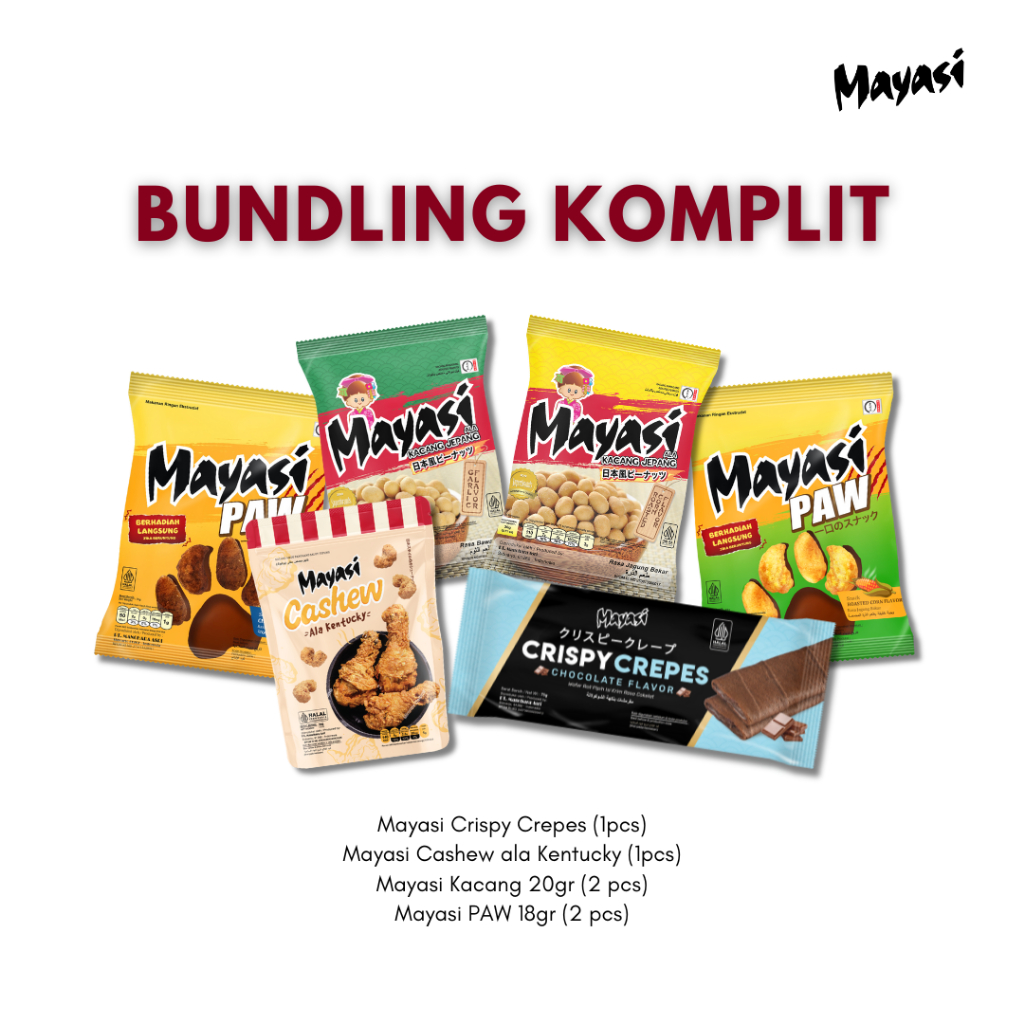 

[BUNDLING KOMPLIT] Mayasi Snack | Makanan Ringan | Cemilan Snack Kacang | Crepes