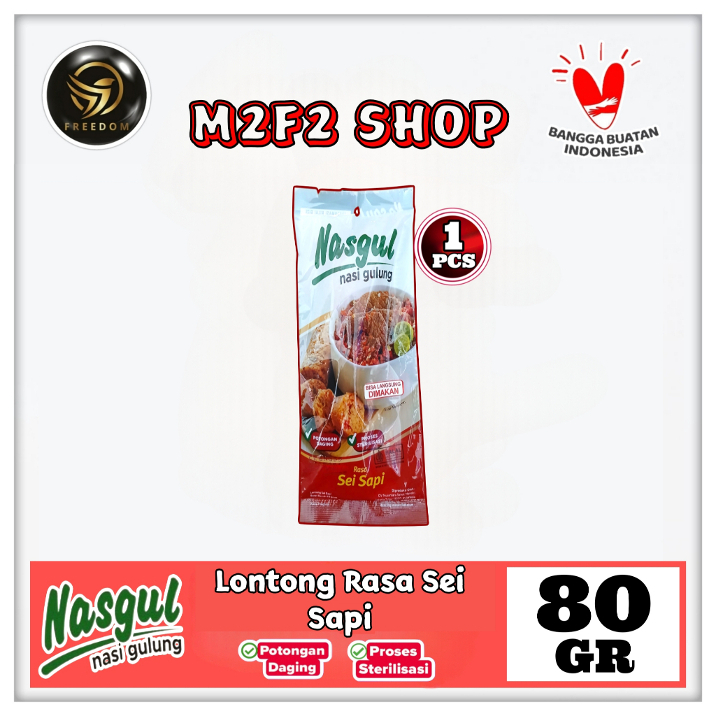 

Nasgul Nasi Gulung Rasa Sei Sapi | Lontong - 80 gr (Kemasan Satuan)