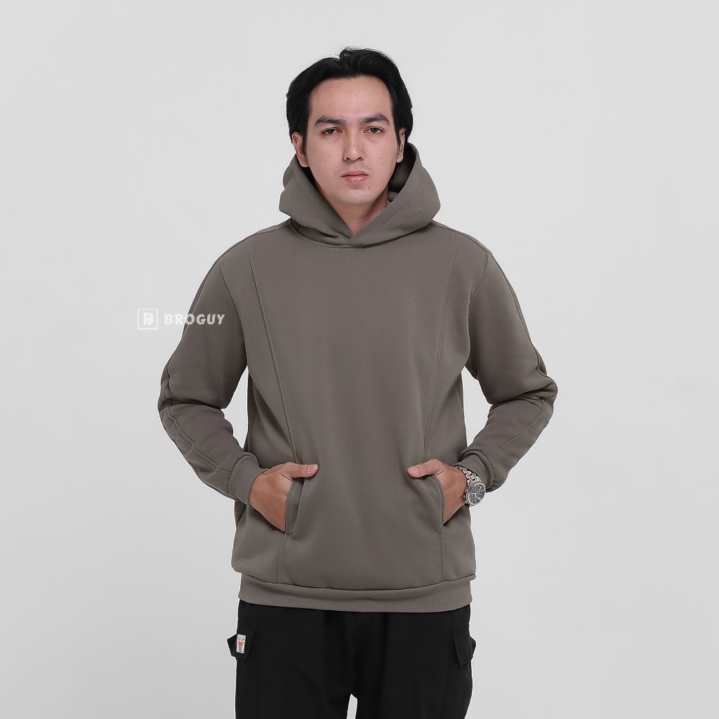 bestpromo broguy hoodie pria wanita unisex fleece - olive