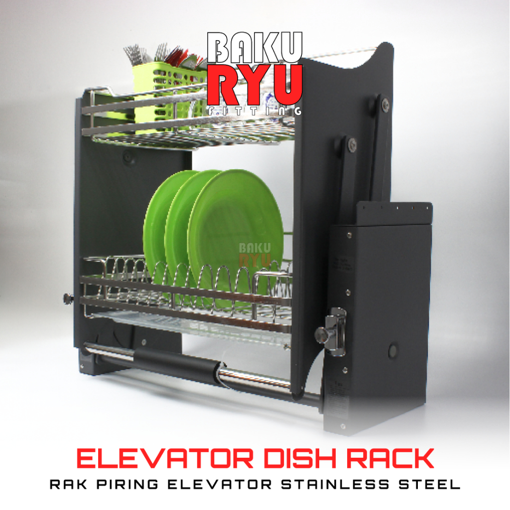 Rak Piring ELEVATOR Tarik Kitchen Set Stainless Steel 304 | Elevator Dish Rack Stainless Steel 304