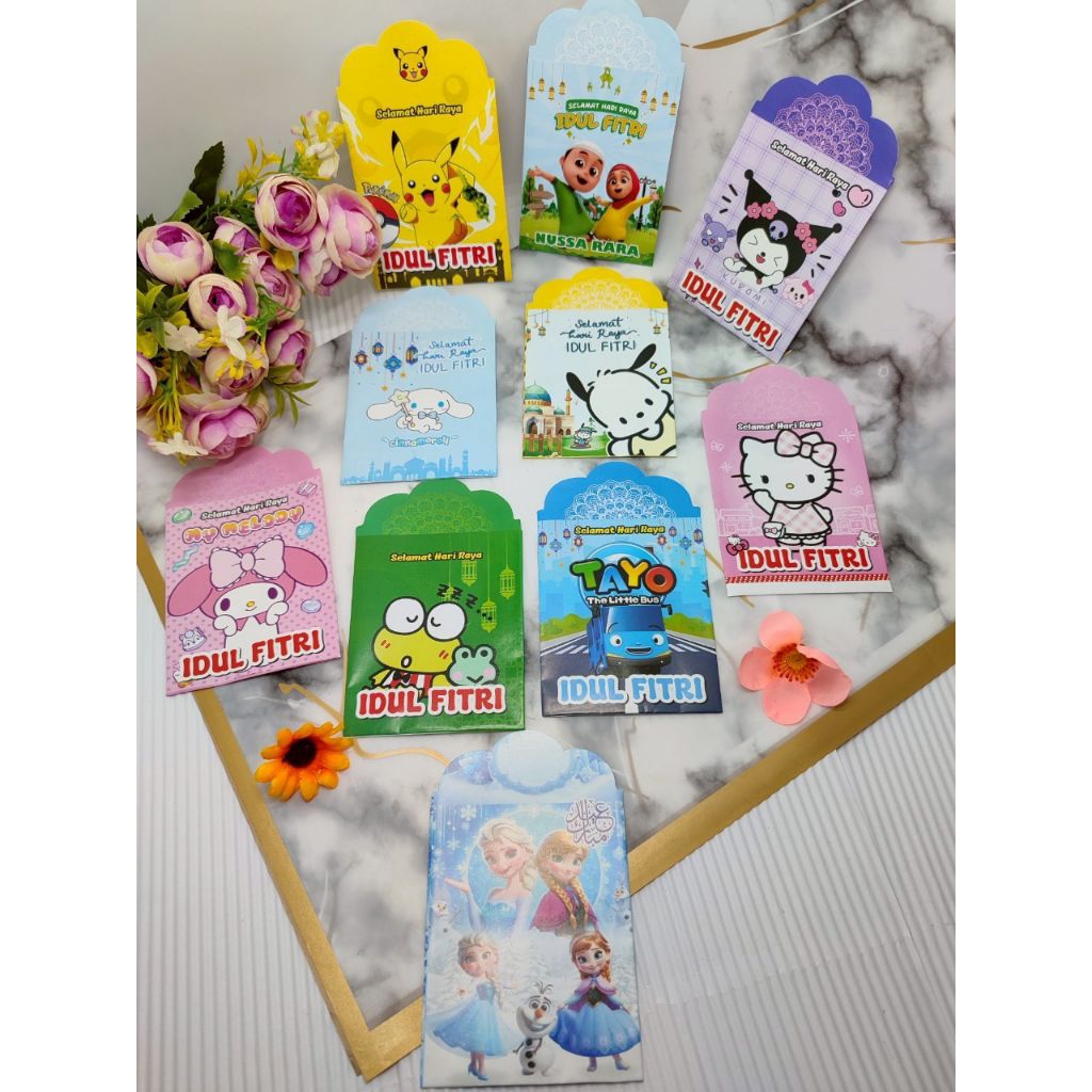 

10 Pack (100 pcs) Amplop Lebaran Kartun Amplop 2026 Lucu Amplop Karakter Amplop Terbaru Amplop Hari Raya Idul Fitri