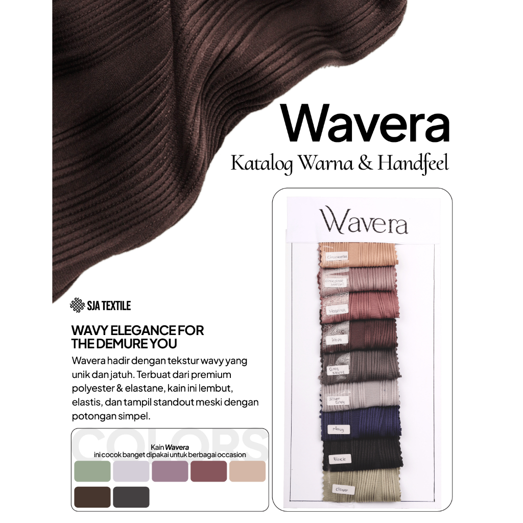 Katalog Wavera Knit by SJA Textile - Catalogue Kain Knit Flowy Halus Katalog Kain Eceran Kiloan Prem