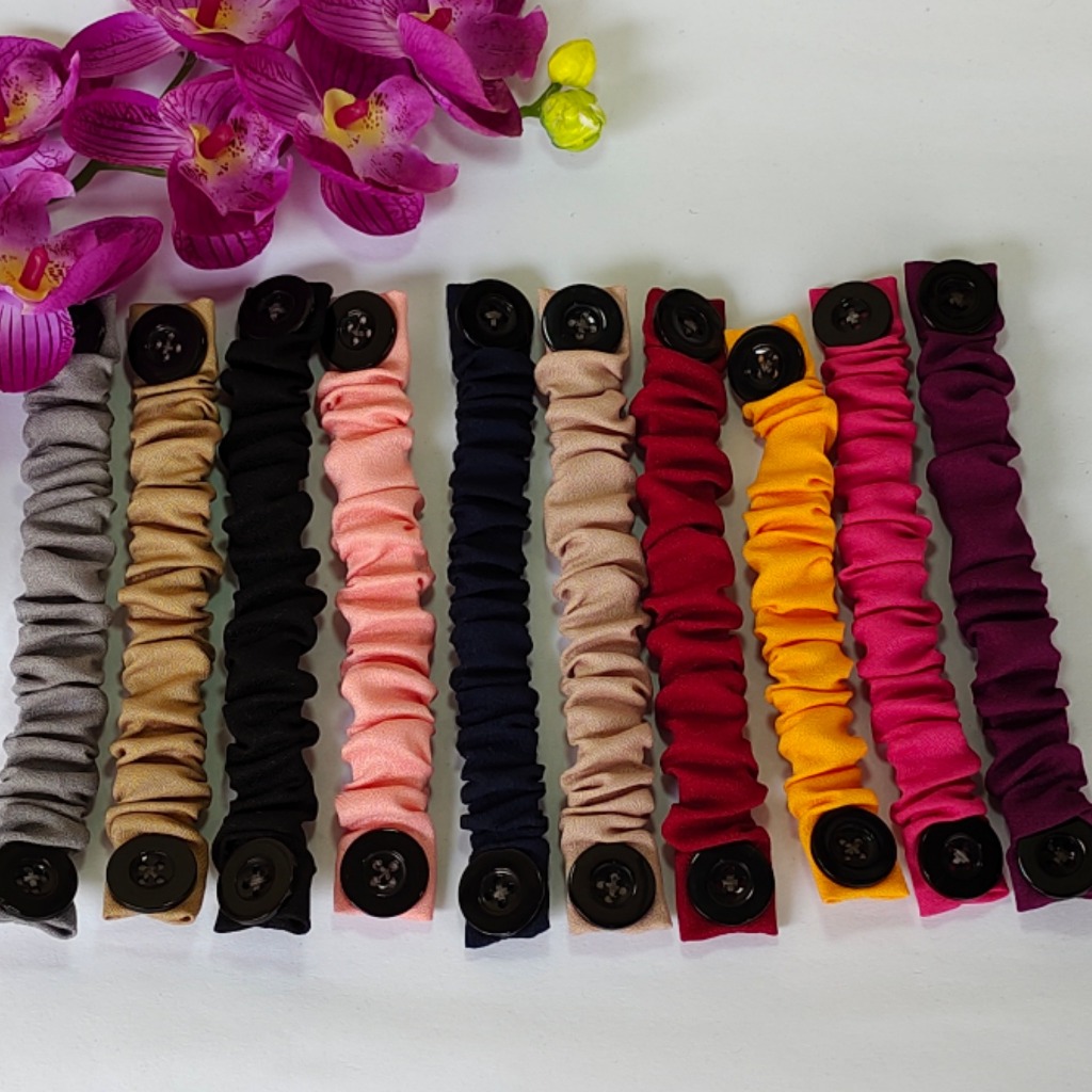 STRAP TALI MASKER HIJAB KAIN KANCING POLOS / KONEKTOR MASKER HIJAB KANCING POLOS