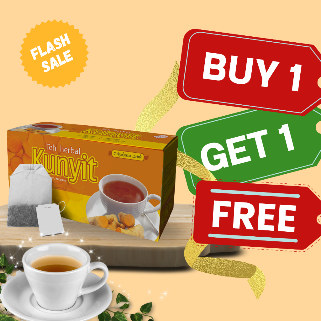 

Teh Herbal Kunyit 20 kantong Tea Celup Membantu Meredakan Maag Asam Lambung Original Griya Herba Halal Beli 1 Gratis 1