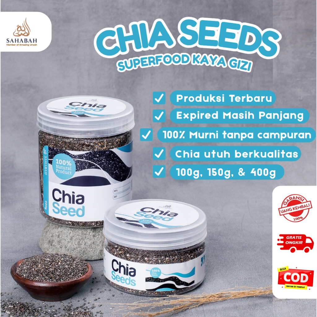 

Biji Chia Seed Organik Rempah JSR untuk Diet Black Chiaseed Original Chia Seed Premium