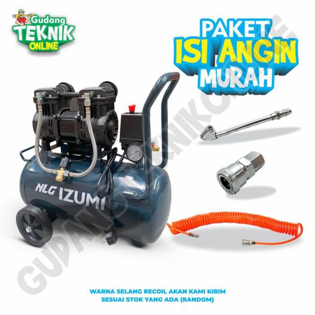 PAKET KOMPRESOR SILENT 1HP IZUMI SET ISI BAN MOBIL MOTOR