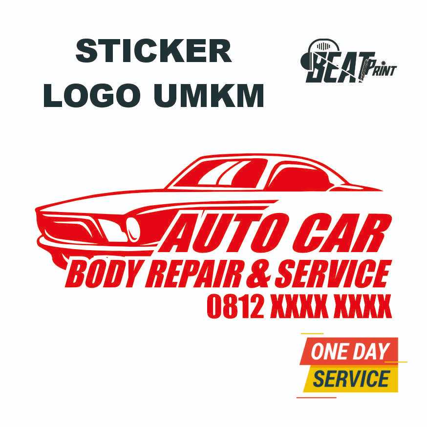 Sticker Promosi UMKM | Stiker Custom Logo Usaha | Sticker Cutting Branding | Beat Print