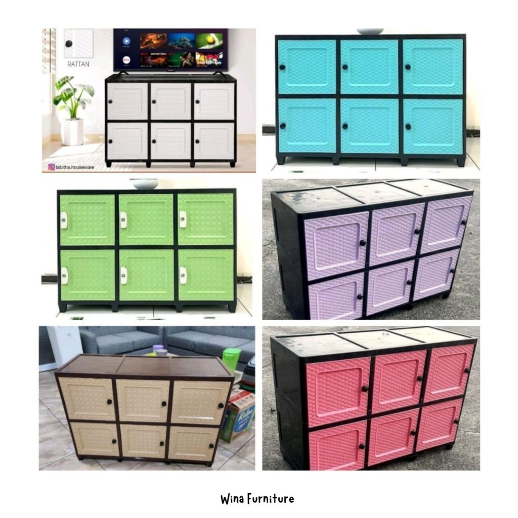 LEMARI TABITHA CLICK, 6 PINTU, LEMARI 2 SUSUN, LEMARI PLASTIK, LEMARI PAKAIAN