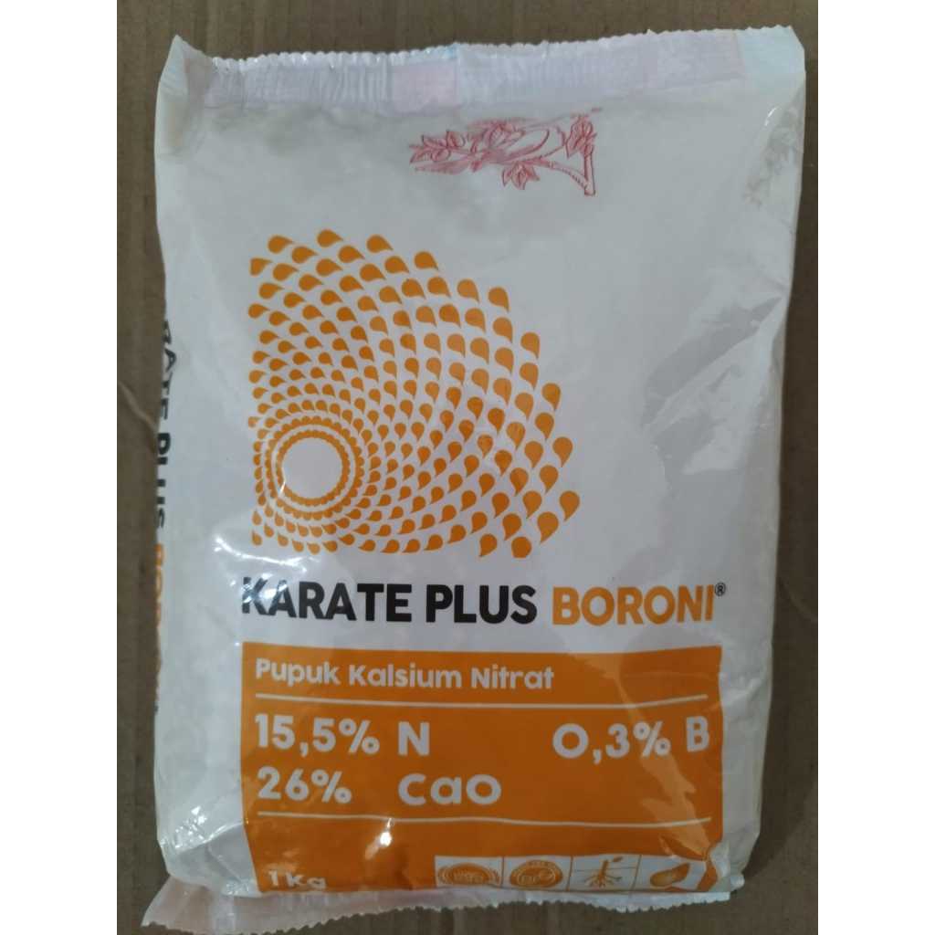 

Pupuk Kalsium Nitrat KARATE PLUS BORONI Kemasan 1KG/ Pupuk Karate Baron