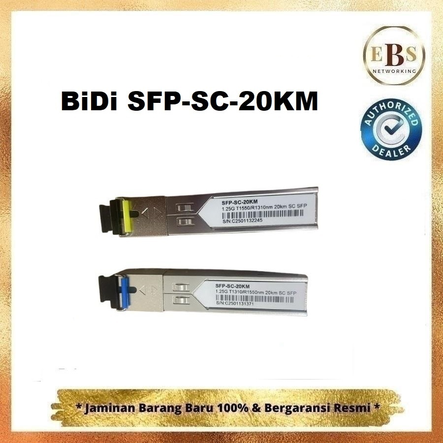 BIDI SFP-SC-20KM SFP 1G BIDI SFP SC 20KM Singlemode SC Mikrobits, Mikrotik, Cisco Compatible